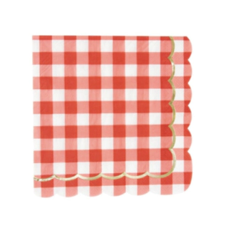 Ruudulliset Piknik Servetit Punainen/Valkoinen