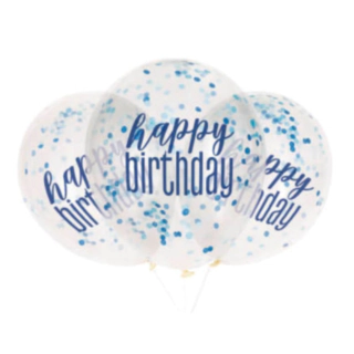 Happy Birthday Konfettipallot Sininen