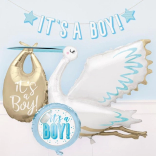 It's A Boy Stork Mega Foliopallo