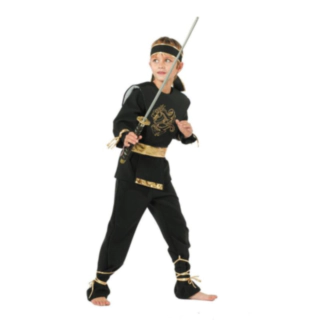 Lohikäärme Ninja Lastenasu Kulta