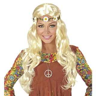 Vaalea pitkä hippiperuukki