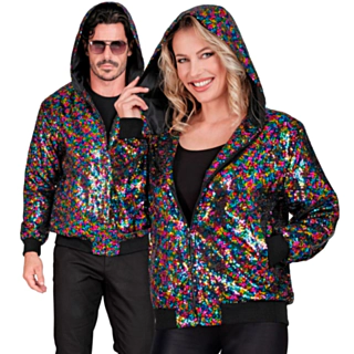 Disco Paljetti Pilottitakki Monivärinen