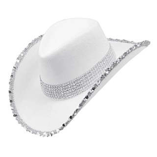 Kimalle Cowboyhattu Valkoinen