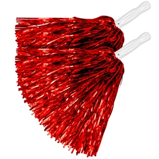 Metallinhohtoiset Cheerleader Pompomit Punainen