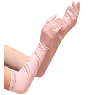 Lasten Pitkät Satiinikäsineet Vaaleanpunainen