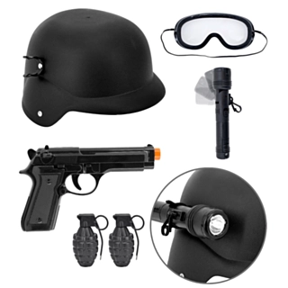 SWAT Lasten Naamiaisasusetti Musta