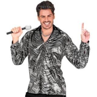 Raidallinen Disco Fever Paita Hopea