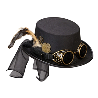 Steampunk-Hattu Laseilla