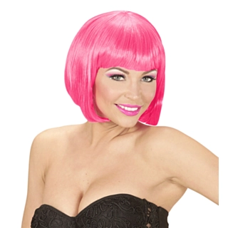 Neonpinkki Valentina-peruukki