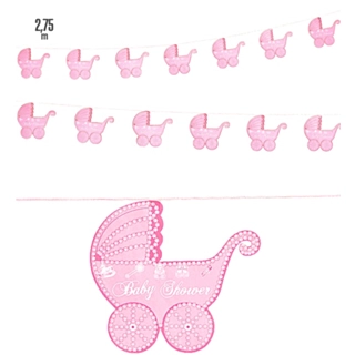 Babyshower Vaunukoristenauha Vaaleanpunainen