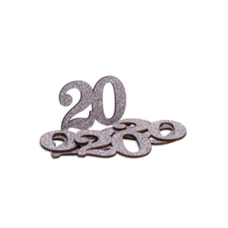 20-vuotis Pöytäkonfetti Hopea