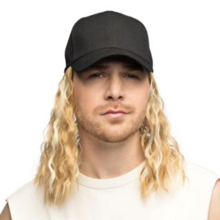 Lippalakki Peruukilla Musta/Blondi