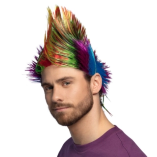 Spiky Mike Punk Peruukki Monivärinen