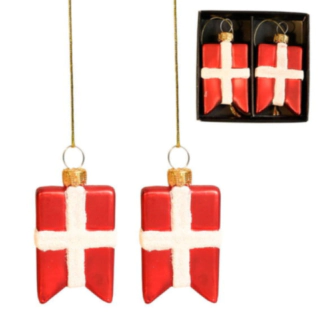 Tanskan Lippu Joulukoriste Punainen/Valkoinen