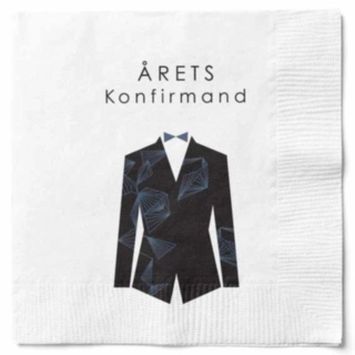 Årets Konfirmand Lautasliinat Valkoinen/Musta