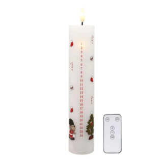 Kalenterikynttilä LED-valolla Valkoinen