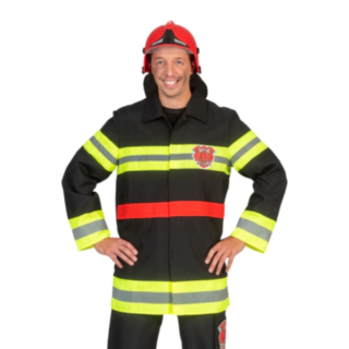 Palomiehen takki Musta/Keltainen