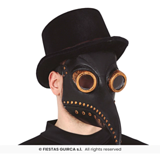 Pestdoktor Latexmaske Sort
