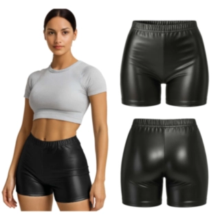70-luvun Metallinhohtoiset Shortsit Musta