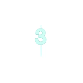 Numerokakkukynttilä 3 Pastellinsininen