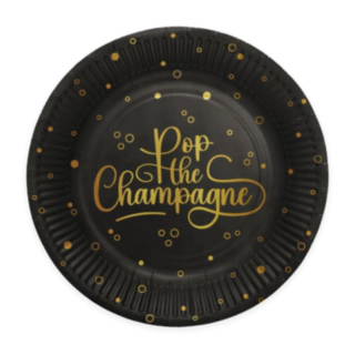 Pop The Champagne Pahvilautaset Musta/Kulta