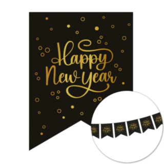 Happy New Year Viirinauha Musta/Kulta