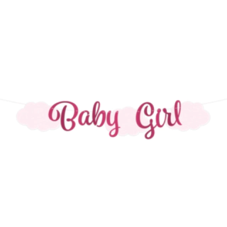 Baby Girl Kirjainbanneri Vaaleanpunainen