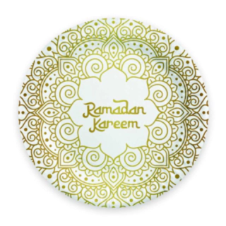 Ramadan Kareem Pahvilautaset Valkoinen/Kulta