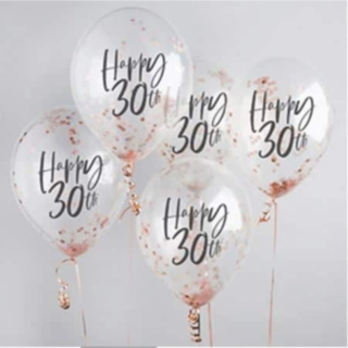 Happy 30th Konfettipallot Ruusukulta