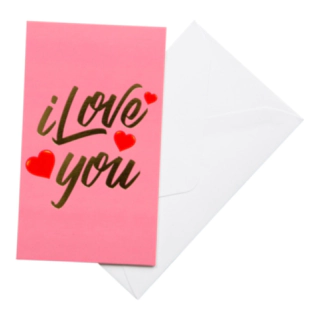 I Love You Ystävänpäiväkortti Vaaleanpunainen