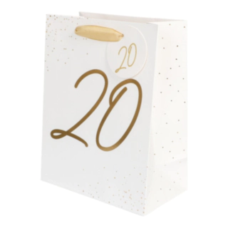20-vuotislahjakassi Valkoinen/Kulta