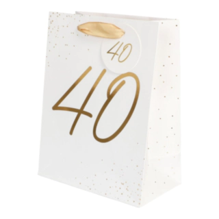 40-vuotislahjakassi Valkoinen/Kulta