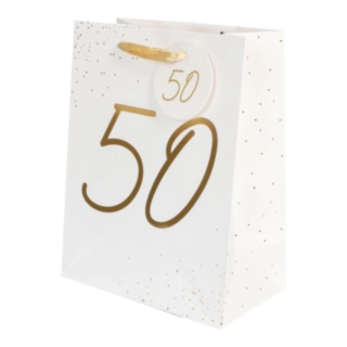 50-vuotislahjakassi Valkoinen/Kulta