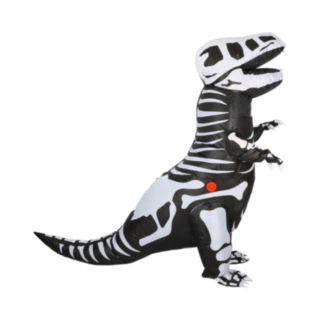 Puhallettava Luuranko T-Rex Asu Musta/Valkoinen