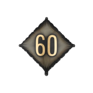60 vuotta neliöfoliopallo musta/kulta