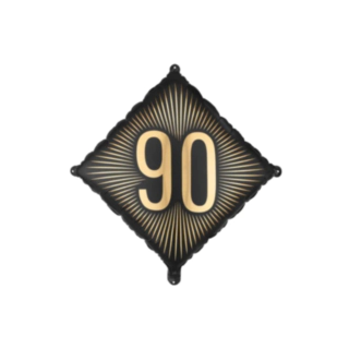 90 vuotta neliöfoliopallo musta/kulta