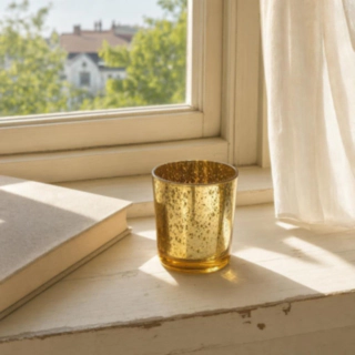 Metalliset Splatter Kynttilänjalat Kulta, 4 kpl