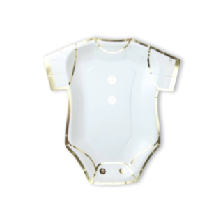 Babyshower body -pahvilautaset valkoinen/kulta
