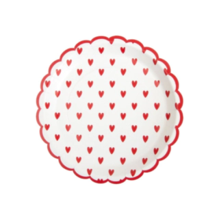 Love-paperilautaset punainen/valkoinen
