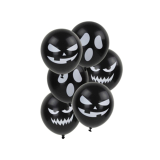 Halloween-ilmapallot kasvoilla musta