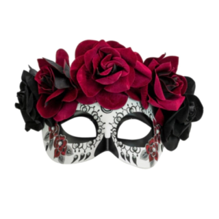 Dia de los Muertos Silmänaamio Viininpunainen