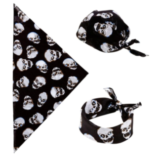 Bandana pääkalloilla musta
