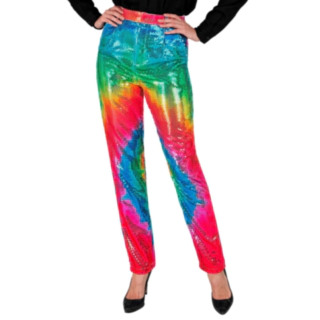 Tie Dye paljettihousut sateenkaari