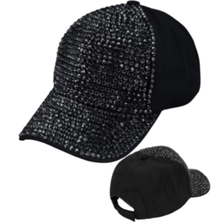 Sort Strass Kasket