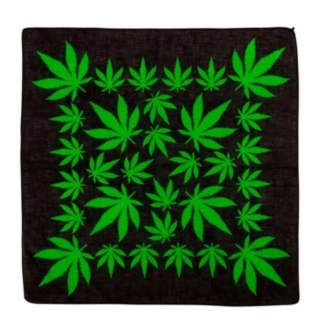 Cannabis-bandana musta/vihreä