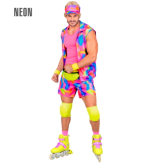 80'er Rulleskøjteløber Kostume Neon