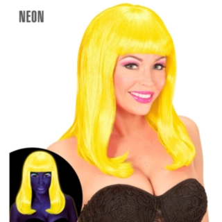 Neonkeltainen Patsy-peruukki