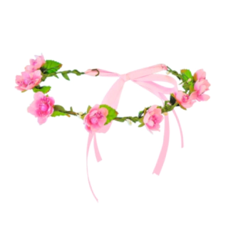 Lyserødt Blomster Hårbånd