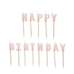 Happy Birthday Kakkukynttilät Vaaleanpunainen