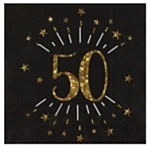 Mustat 50-vuotisjuhlien servetit